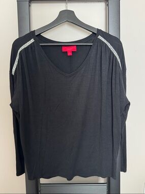 Jennifer Lopez Top with Silver Shoulder Trim